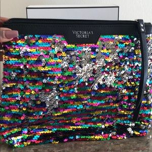Sequined Victoria’s Secret makeup pouch